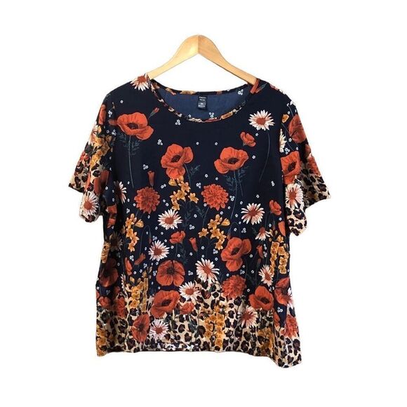 Emery Rose Tops - Emery Rose XXL (2XL) Bold Pattern Flower Shell